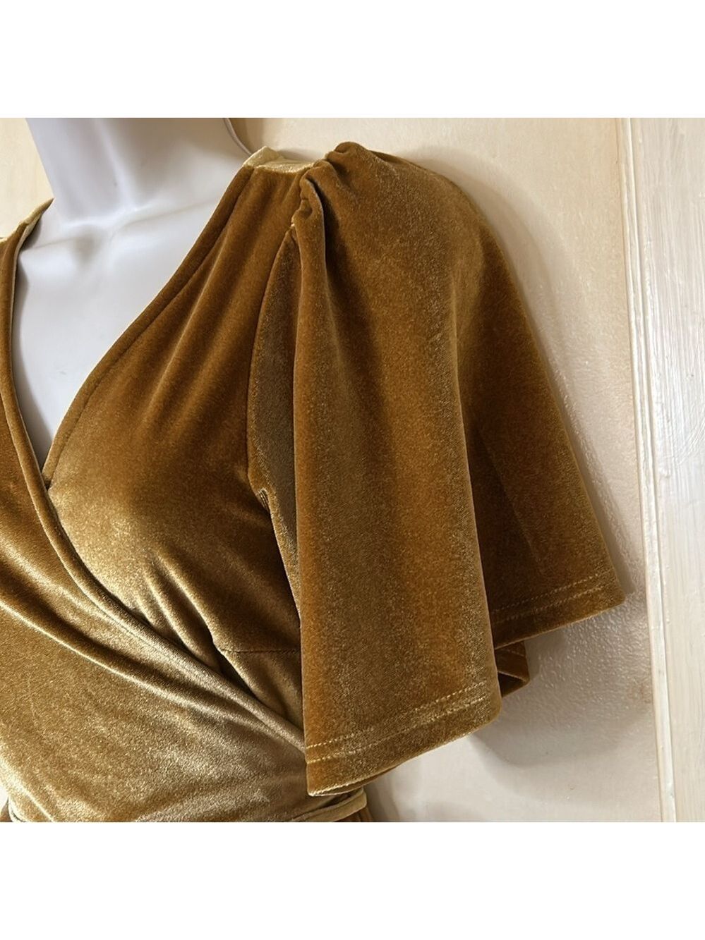 Baltic Born bronze velvet wraparound maxi dress size S - Picture 7 of 11